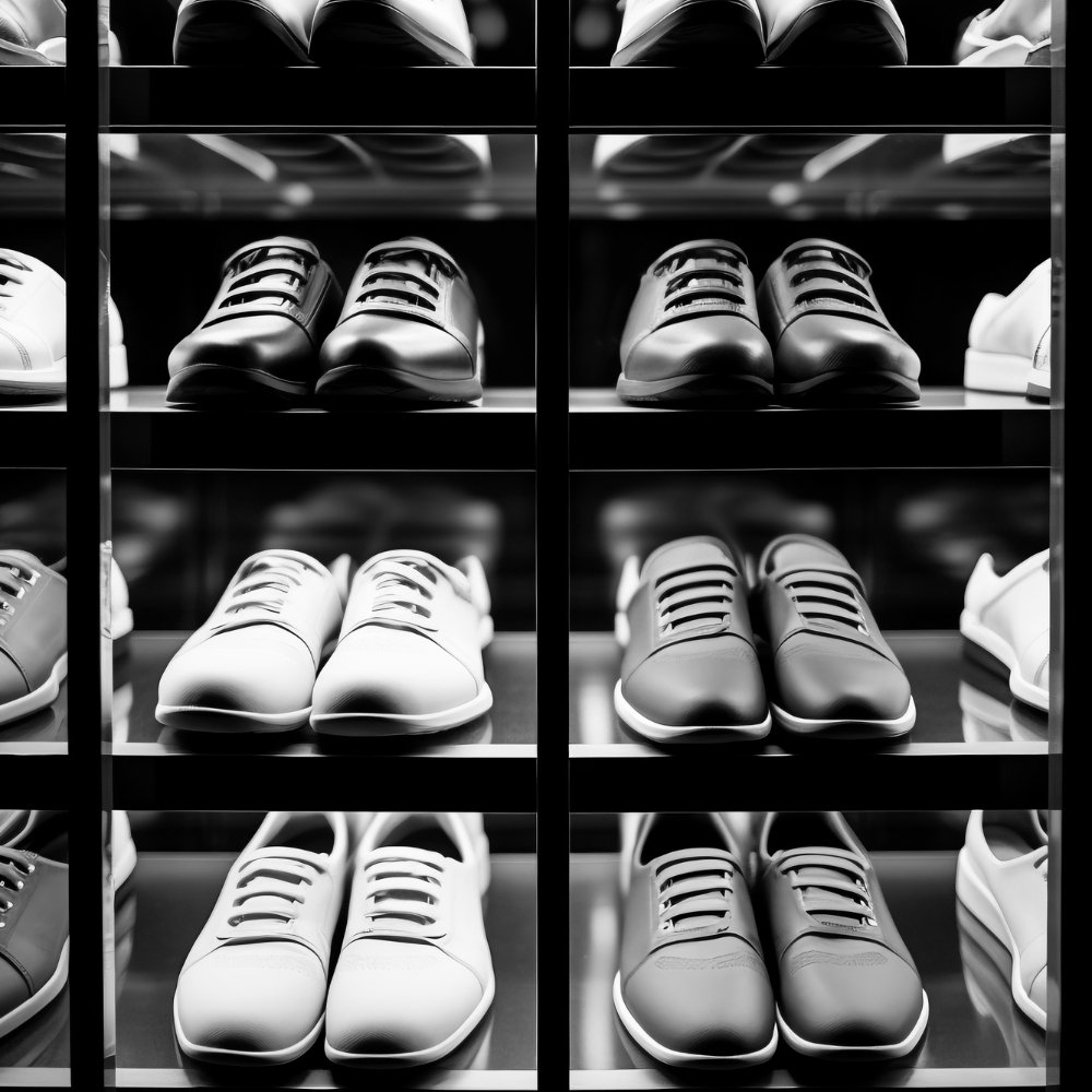 Commercial footwear distribution and stock inventory